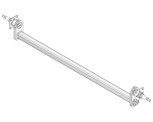 Drop Beam Axle - 10" Drum - 1750kg - Bare Metal