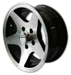 Alloy Trailer Wheel Rims - Complete with Chrome Centre Cap 