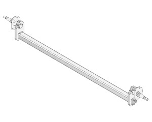 Drop Beam Axle - 9" Drum - 1250kg - Bare Metal