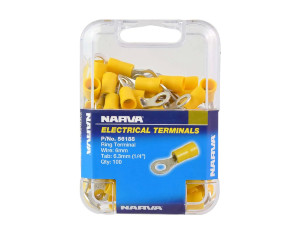 Yellow Terminals - 6.3mm - 100 Pack