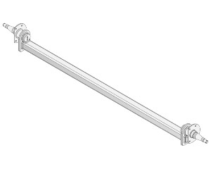 Drop Beam Axle - 9" Drum - 1750kg - Bare Metal