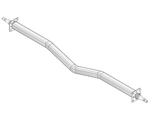 Gull Wing Axle - 10" Drum - 1750kg - Galvanised