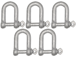 8mm Galv D Shackle PKT 5 - 34mm x 17mm