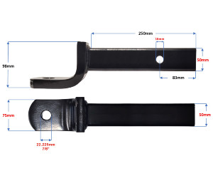 Trailer Ball Mount - 98x250mm - 2500kg